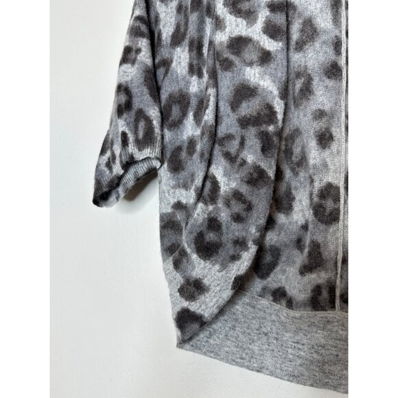 Banana Republic Wool Cashmere Blend Italian Wool Gray Leopard Bolero Shrug Med - Picture 5 of 7
